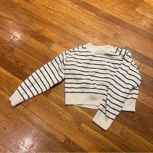 Cream and black striped sweater